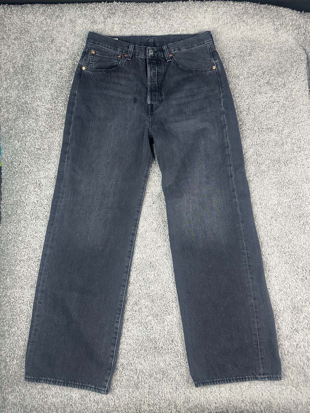 Levi's 501 Premium Stay Loose Jeans 33x32 Black Denim Straight Leg